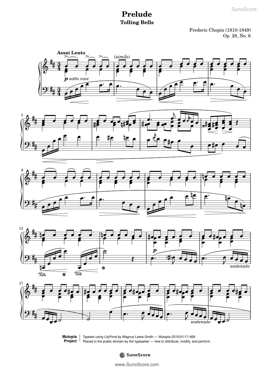 전주곡 Op.28-6 악보 첫 쪽 미리보기